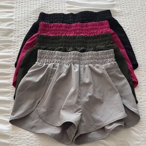 Bundle of Women's athletic Shorts - Black, Pink, Green, Gray size medium